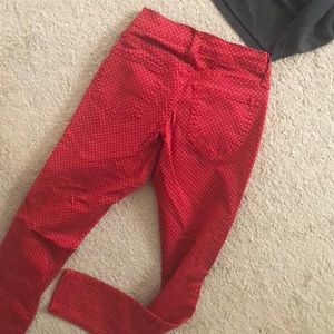 CUTEST Red Polka Dot Jeans